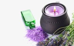 紫色香薰天然SPA用品集高清图片