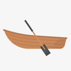 木船一条扁平化的木制小船矢量图高清图片