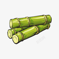 竹蔗卡通手绘好看的竹蔗高清图片