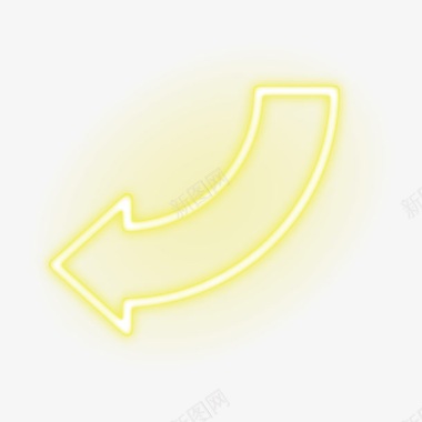 黄色LED灯效果箭头图标图标