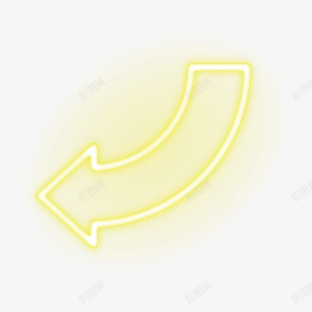 黄色LED灯效果箭头图标png_新图网 https://ixintu.com LED灯箭头 免抠图 弯曲箭头 效果图 箭头 装饰图 装饰画
