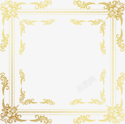 金色花藤的绘制欧式金色花藤边框矢量图高清图片