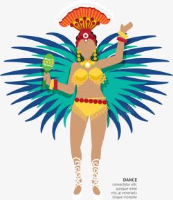 巴西桑巴舞巴西文化元素扁平化图标矢量图高清图片