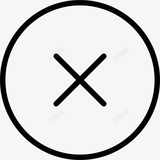 近圆形的按钮一个十字图标png_新图网 https://ixintu.com 交叉 便签按钮 关闭 删除 圆卷1 圆形 圈 按钮 标志 界面 符号