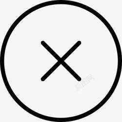 交叉符号近圆形的按钮一个十字图标高清图片