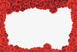红色玫瑰花边框装饰素材