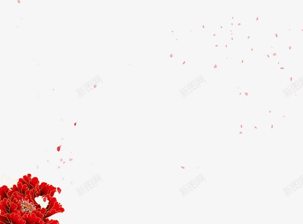 左下角红色花朵展板png免抠素材_新图网 https://ixintu.com 展板 左下角 红色 花朵