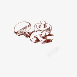 手绘蘑菇香菇素材
