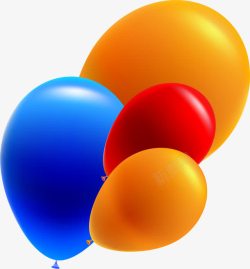 彩色气球新年海报素材