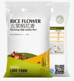 米袋子5公斤五常稻花香高清图片