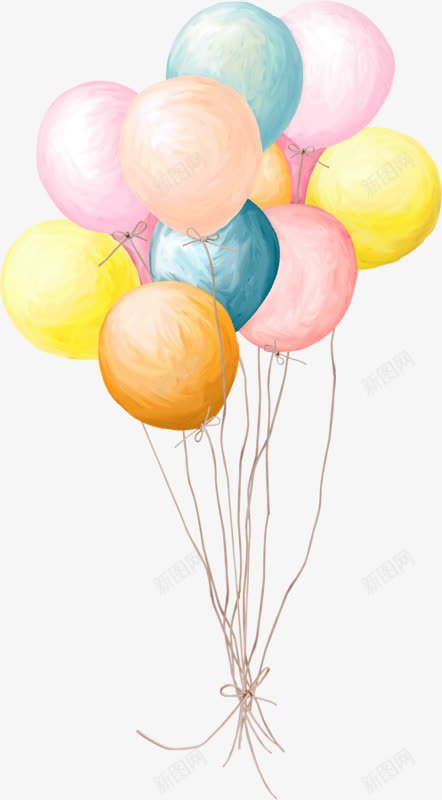 手绘彩色气球png免抠素材_新图网 https://ixintu.com 彩色 气球 气球墙 气球小摊 泡泡 玩具