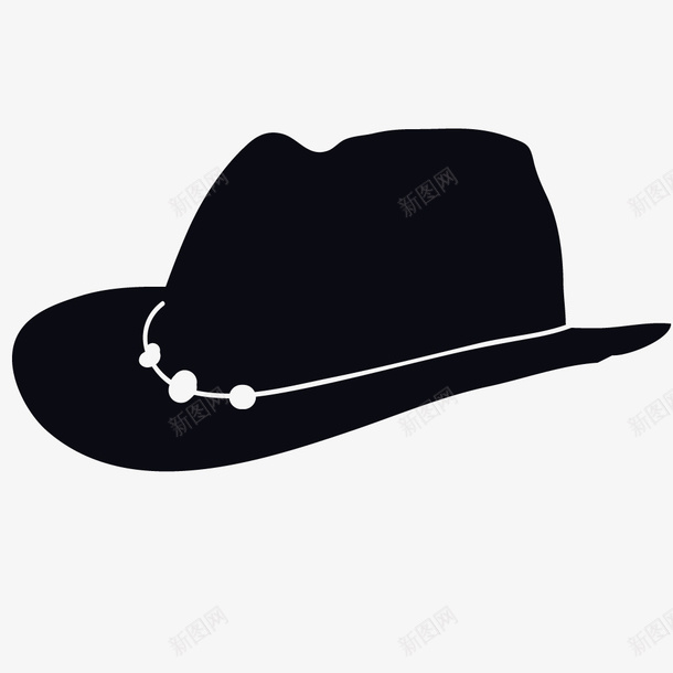卡通手绘一顶黑色的帽子png免抠素材_新图网 https://ixintu.com 商务 复古简约 女士帽子 时尚的 气质的 黑色的