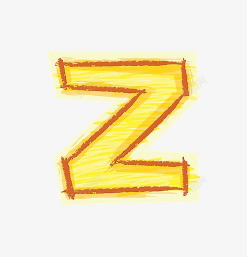 橙色手绘字母zpng免抠素材_新图网 https://ixintu.com 创意字母 橙色手绘字母数字 现代