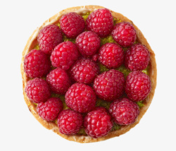 俯视水果圆形的水果奶油蛋糕高清图片