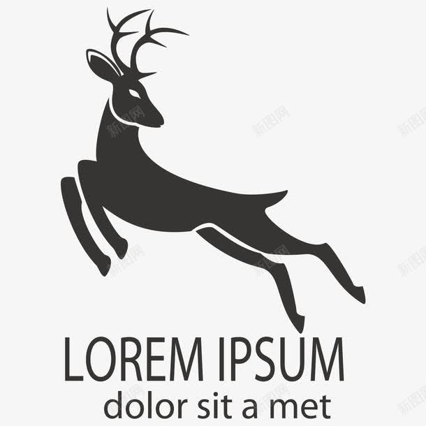 企业黑色LOGO元素片图标png_新图网 https://ixintu.com 创意 创意logo 动物 抽象 标志 标志图标 标识 梅花鹿