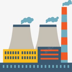 排放废气的烟囱彩色扁平化工厂图标高清图片