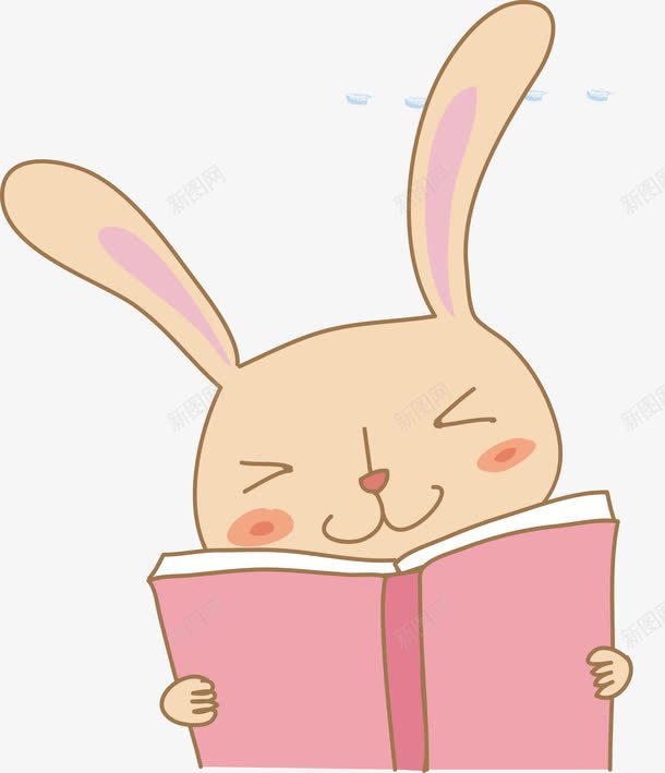 粉色看书的兔子矢量图ai免抠素材_新图网 https://ixintu.com AI 书本 兔子 卡通 底纹 手绘 看书 知识 粉色 线条 读书 矢量图