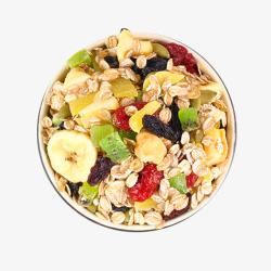 混合水果产品实物早餐食品水果燕麦片高清图片