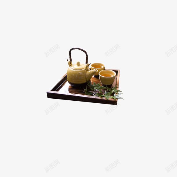 红茶茶具png免抠素材_新图网 https://ixintu.com 树叶 瓷杯 红茶 茶具 茶壶 茶文化 茶盘