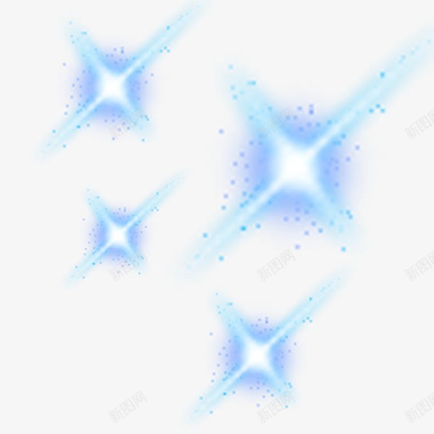 蓝色星光png免抠素材_新图网 https://ixintu.com 放光的星星 星光 点缀 蓝色