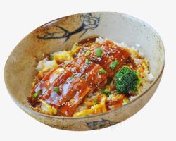日式咖哩饭酱汁烤鳗鱼饭高清图片