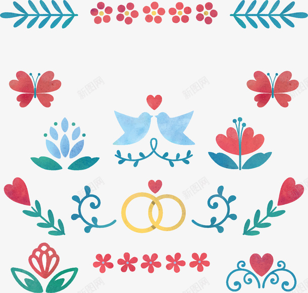 浪漫婚礼水彩花藤矢量图ai免抠素材_新图网 https://ixintu.com 婚礼 婚礼花藤 彩色花藤 手绘风 水彩花藤 矢量png 矢量图