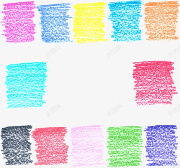 彩色彩铅涂鸦png免抠素材_新图网 https://ixintu.com 五颜六色 彩色铅笔试色 彩铅笔刷效果