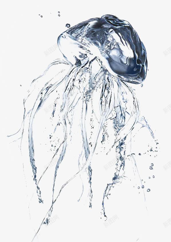 液体水母png免抠素材_新图网 https://ixintu.com 合成 彩色水母 效果图 水母 水珠 海报 透明水母