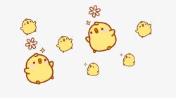 黄色的小鸡不规则可爱卡通手绘黄色小鸡高清图片
