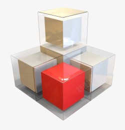立方体几何体玻璃方块罩子高清图片