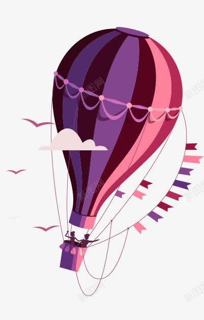 紫色条纹渐变卡通气球png免抠素材_新图网 https://ixintu.com 卡通 条纹 气球 渐变 紫色