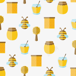 蜜蜂海报扁平化有机蜂蜜宣传单矢量图高清图片