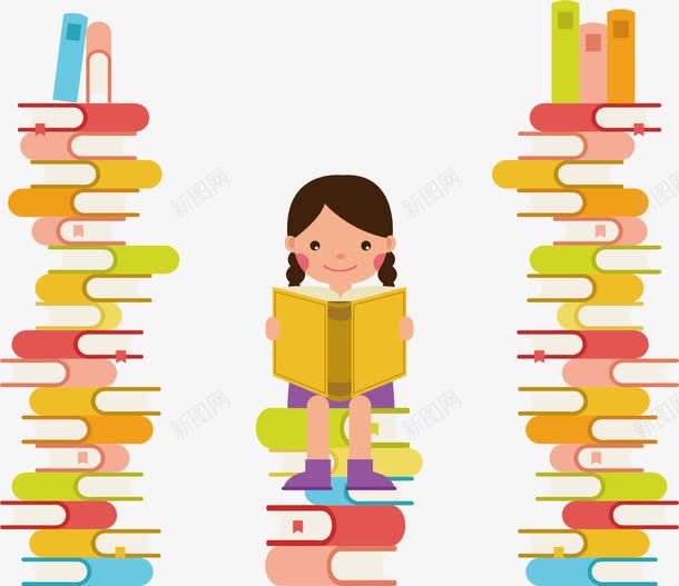 在图书馆阅读的女孩png免抠素材_新图网 https://ixintu.com 书本 书籍 儿童阅读 图书馆 宝宝吃东西 小女孩 教育 文化 阅读