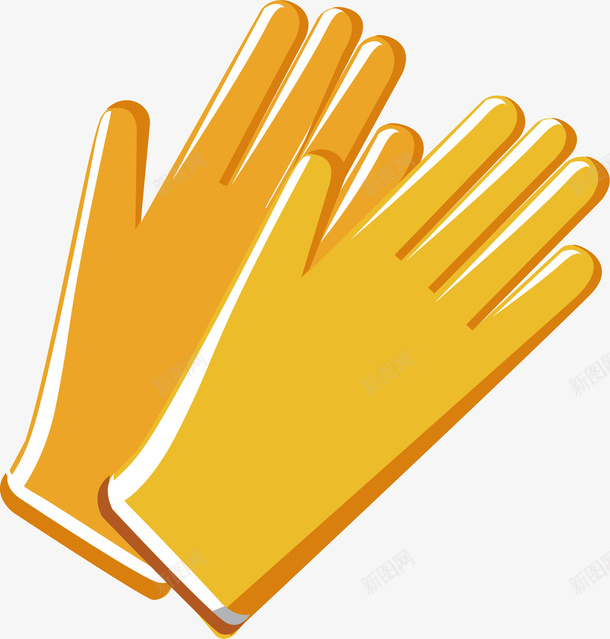黄色胶皮手套标矢量图图标ai_新图网 https://ixintu.com 卡通有趣 工作物品 矢量图案 胶皮手套 设计图 黄色底纹 矢量图