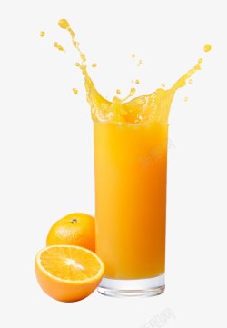 橙汁溅起营养饮料素材