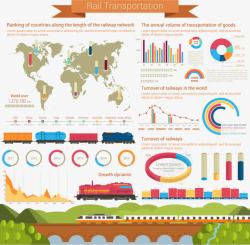 火车创意分析图表素材