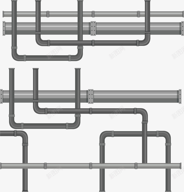 灰色城市建设水管png免抠素材_新图网 https://ixintu.com 城市建设 城市水管 城市管道 水管 灰色水管 矢量png