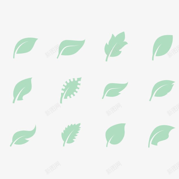 创意卡通手绘绿色的树叶png免抠素材_新图网 https://ixintu.com 创意 卡通 树叶 绿色