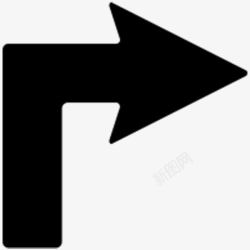 马路行驶指示牌右转方形箭头图标高清图片