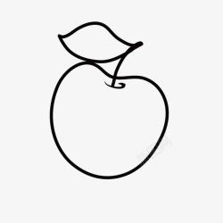 黑白水果标签线条苹果高清图片