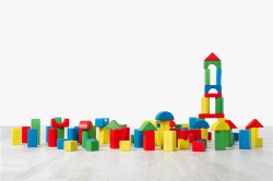 各种形状的积木实物摆在桌面上的一堆玩具积木高清图片