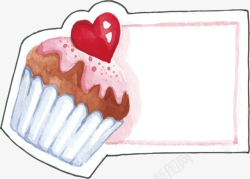 红色杯子粉红色杯子蛋糕标题框矢量图高清图片