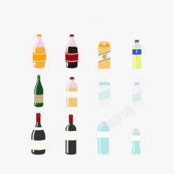 扁平化汽水扁平化汽水瓶图标高清图片
