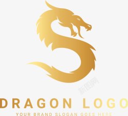 时尚金色的龙logo矢量图图标图标