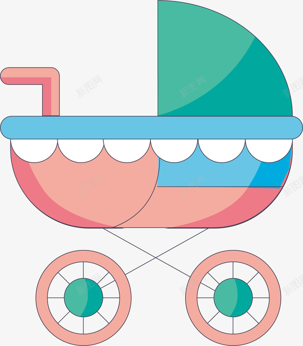 婴儿专用车矢量图ai免抠素材_新图网 https://ixintu.com 儿童车 创意 卡通手绘 婴儿车 抽象 矢量图
