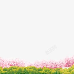 春天小溪十里桃林高清图片