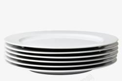 瓷器餐具一叠白色瓷器餐盘高清图片