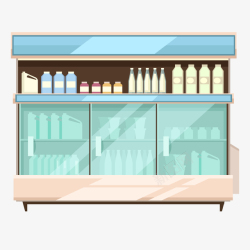 货架图标超市购物冷藏牛奶饮品图标素矢量图高清图片