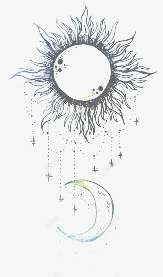 太阳底纹png免抠素材_新图网 https://ixintu.com 卡通太阳 太阳印花 手绘太阳 星空 月亮 涂鸦 漫画