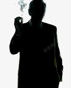 英国装饰抽烟的男人剪影高清图片